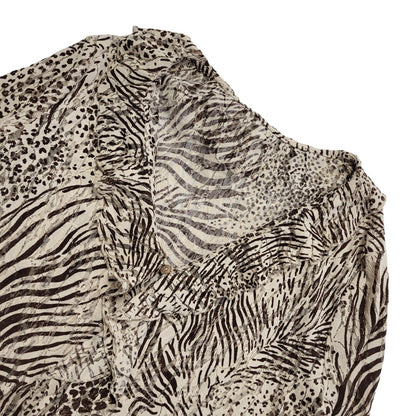 Berkertex Animal Print Button Up Blouse Womens UK 18