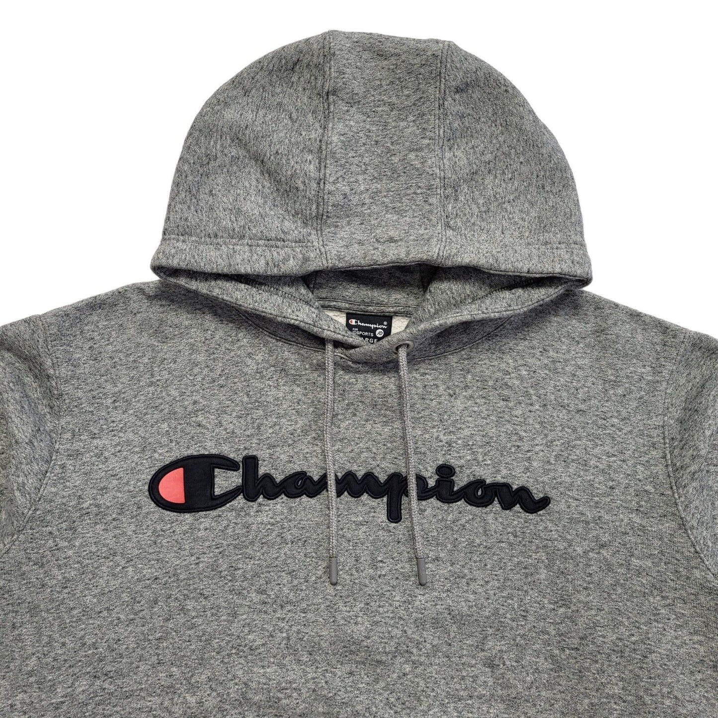 Champion Y2K Grey Short Sweatshirt Pullover Hoodie Uk Men' Size Large