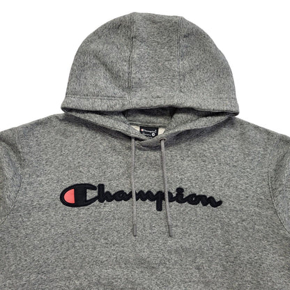Champion Y2K Grey Short Sweatshirt Pullover Hoodie Uk Men' Size Large