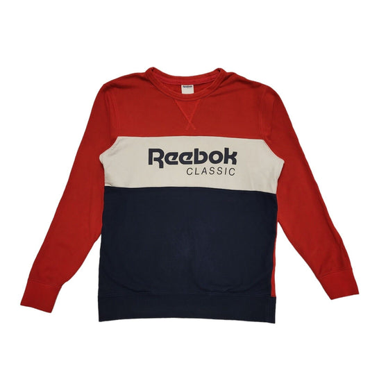 Reebok Classic Red Blue White Y2k Sweatshirt Uk Men's Size Medium