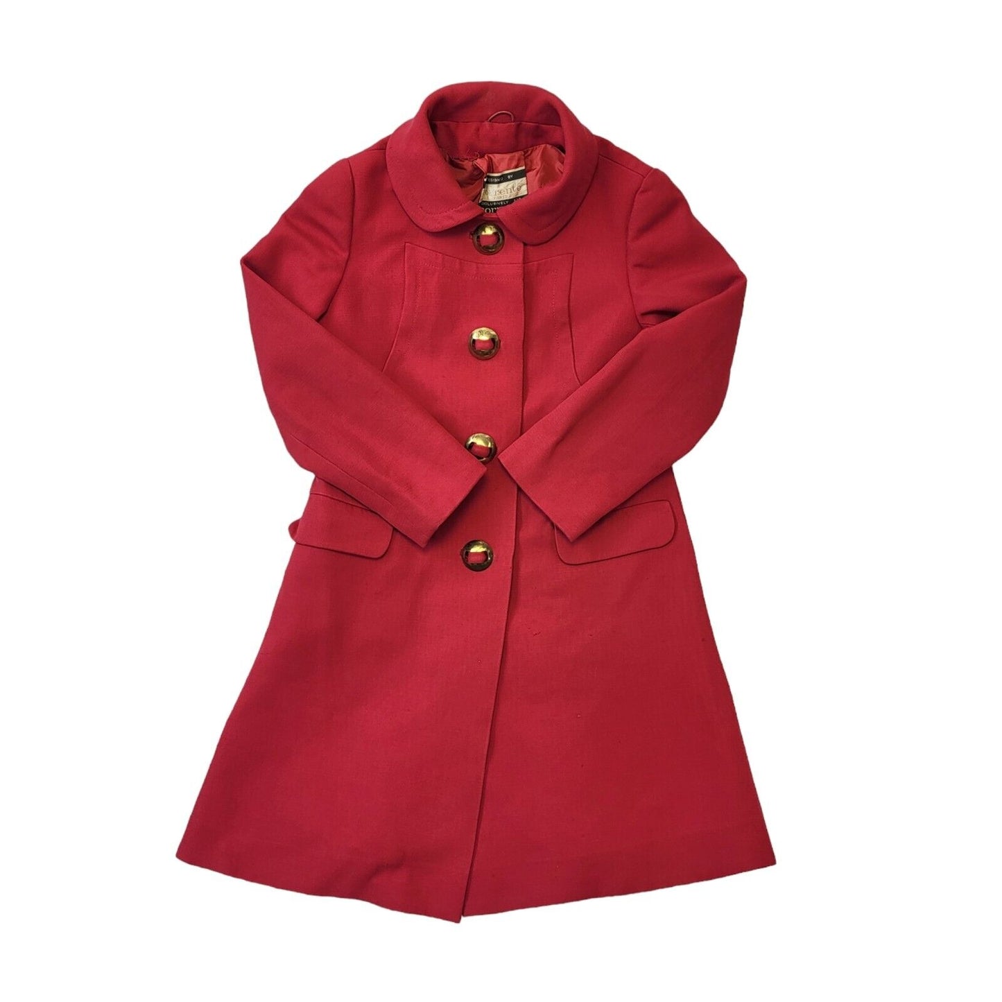 Torrente 60's Vintage Pink Button Up Collared Coat Women UK 12 EU 40