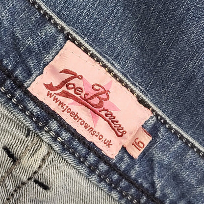 Joe Browns Vintage Y2k Dark Blue Flared Denim Jeans Women's Size 16 W34 L31