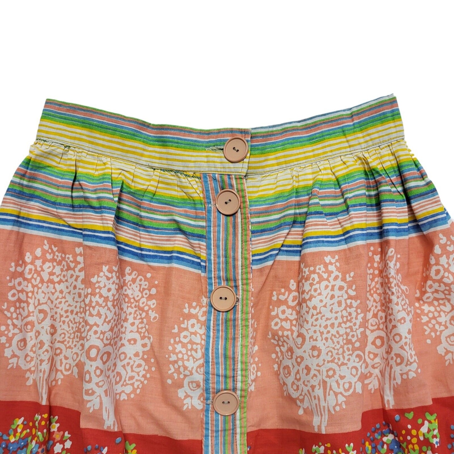 Dorothy Perkins Vintage 80's Multicoloured  Floral Button Skirt Womens UK 10