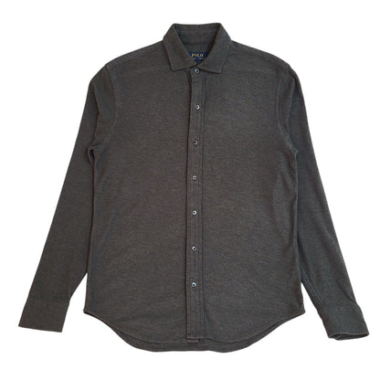 Polo Ralph Lauren Y2k Grey Long Sleeve Shirt Uk Men's Size Small