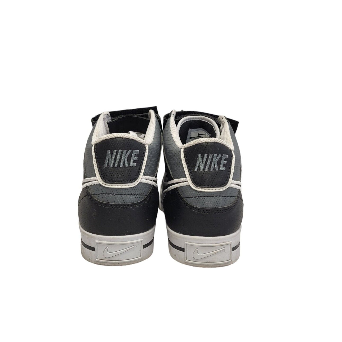 Nike Black Grey Mid Top Leather Casual Trainers Uk Kid's Size 5.5