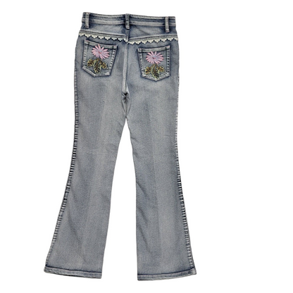 90s Vintage Skinny Bootcut Blue Denim Jeans Women's Size m 10 W29 L29