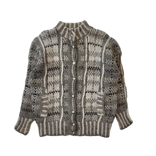 St Michael 80s Vintage Grey Button-Up Cardigan Women's Size 16/18 Eu 46/48