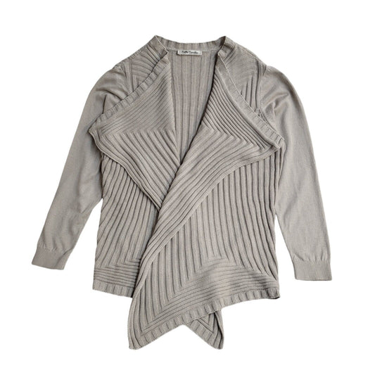 Betty Barclay Vintage 90's Beige Open Knitted Cardigan UK Women's Size 14