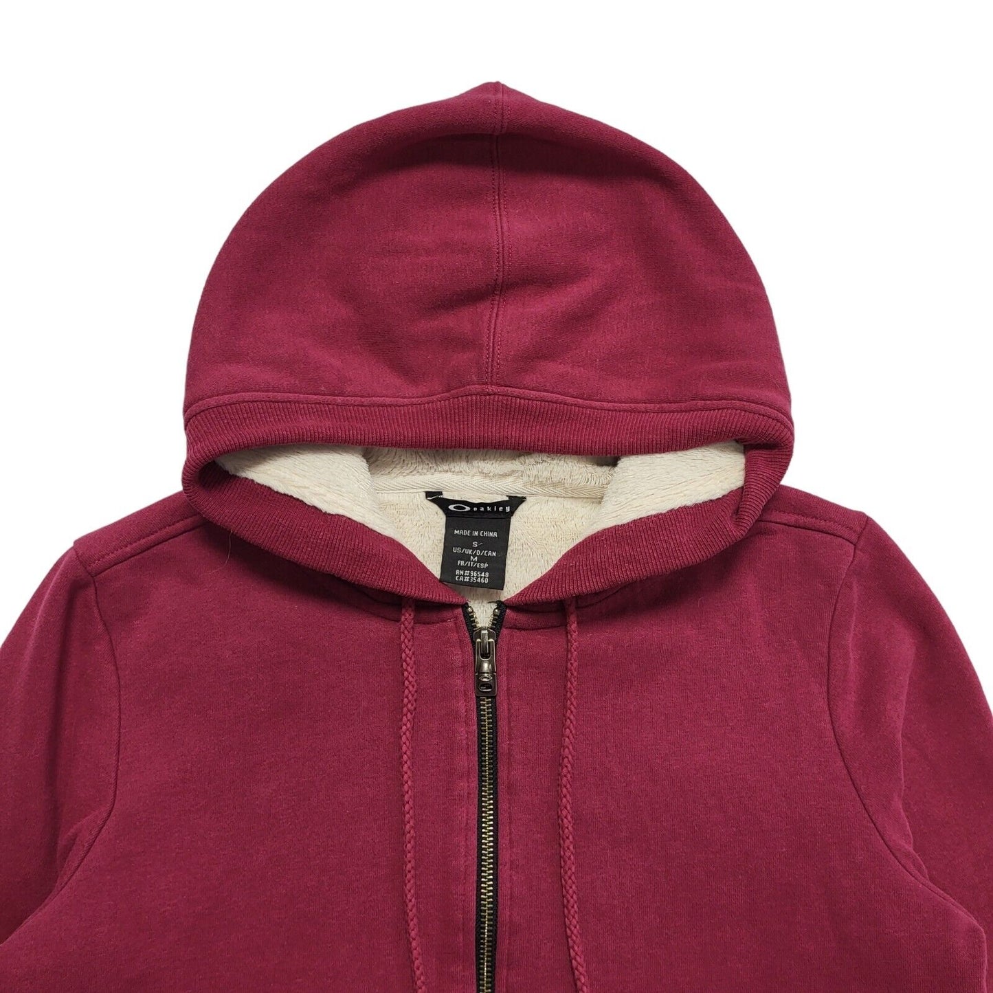 Oakley Vintage Y2K Pink Full Zip Lined Hoodie Womens UK Size S