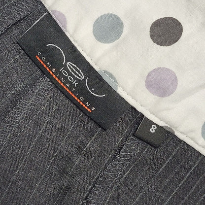 New Look Y2k Vintage Grey Straight Leg Casual Trousers Uk Women's 8 W26 L30