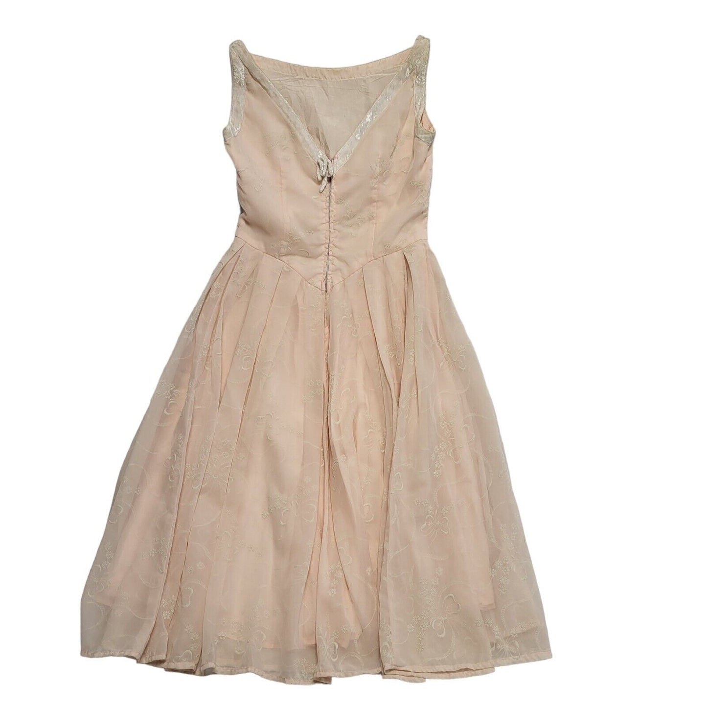 Vintage Pink 50s Metal Zipper Sleeveless Fit & Flare Dress Women's Size 10