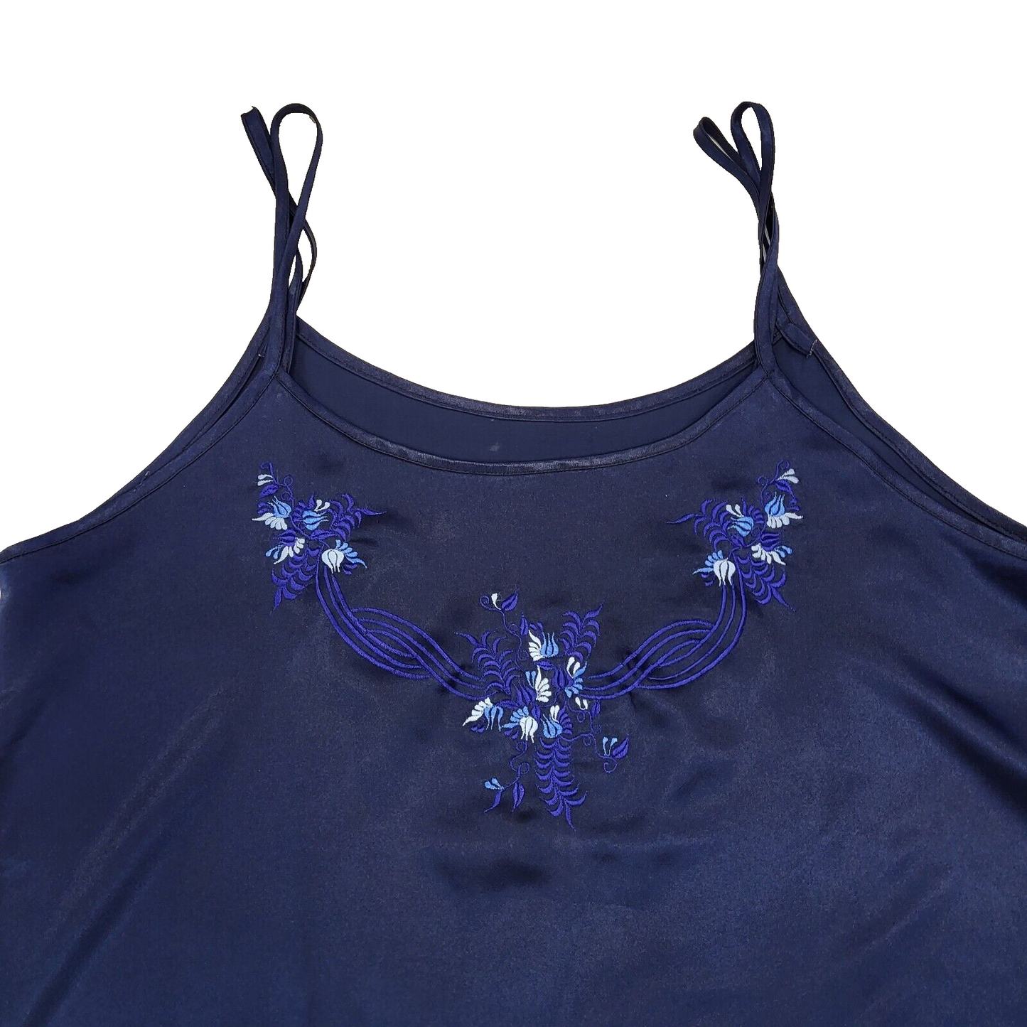 Vintage Navy Floral Dressing Gown & Slip Dress Womens UK 14
