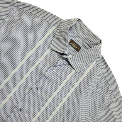 Ted Baker Vintage Y2K  Blue White Striped Short Sleeve Shirt Men's UK L