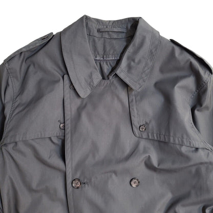 C&A Vintage 80s Grey Button-Up Overcoat Uk Men's Size Large