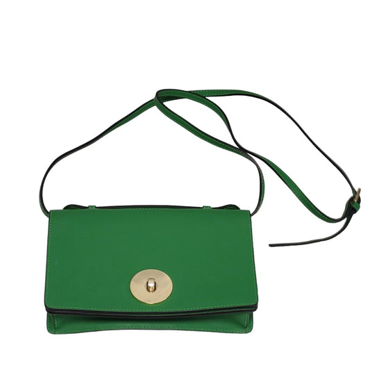 Vintage Green Leather Clasp Shoulder Bag Uk Women's Size 5.5" x 8.5"