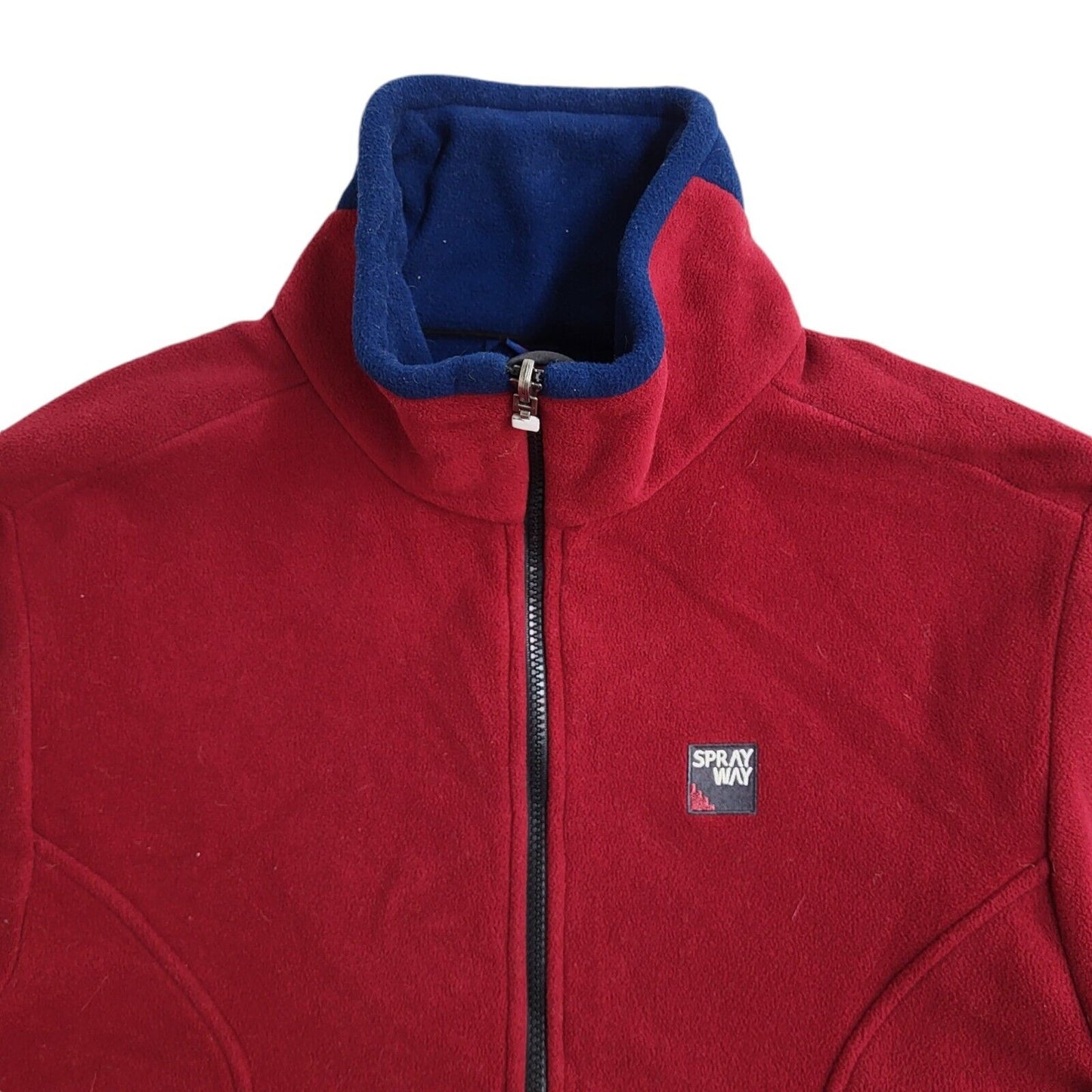 Spray Way Y2k Red & Blue Zipped Fleece Jacket Uk Men's Size Small