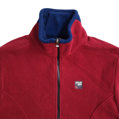 Spray Way Y2k Red & Blue Zipped Fleece Jacket Uk Men's Size Small