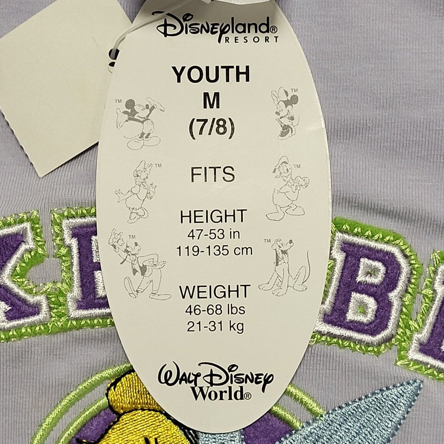 Disney Tinker Bell Light Blue Crew Neck T-Shirt Youth Size M BNWT