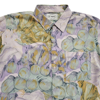 Topstar Vintage 90's Purple Green Abstract Short Sleeve Shirt Men's UK 2XL