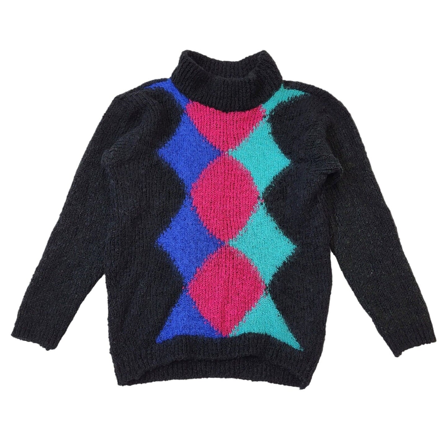 St Michael's M&S 80s Vintage Black & Pink Jumper Women's Size 12-14 Eu 40-42