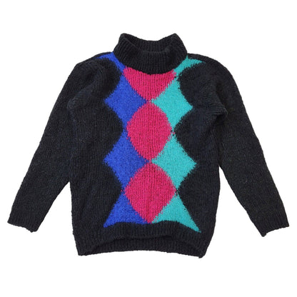 St Michael's M&S 80s Vintage Black & Pink Jumper Women's Size 12-14 Eu 40-42