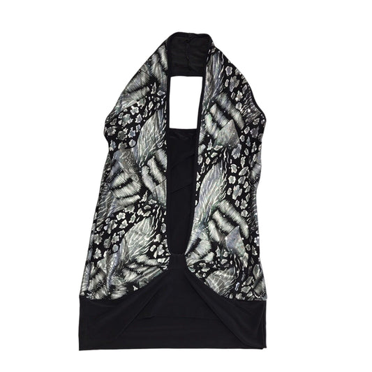 Westone Vintage Y2K Black & Silver Halterneck Top Womens Size 12