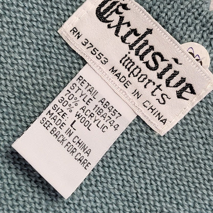80s Vintage Green Button Sleeveless Knitted Cardigan Uk Women's Size Large