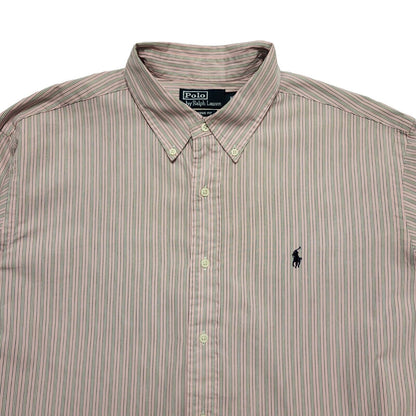 Polo Ralph Lauren Pink & White Striped Shirt Mens UK Size XL