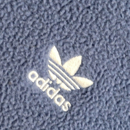 Adidas Vintage 90s Blue Fleece Cropped Hooded Jacket Uk Women's Size 10