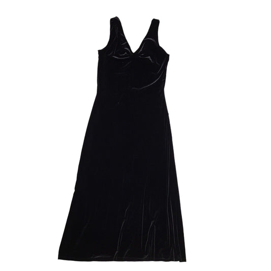 Vintage 90s Black Sleeveless Velvet Dress Uk Women's Size 10