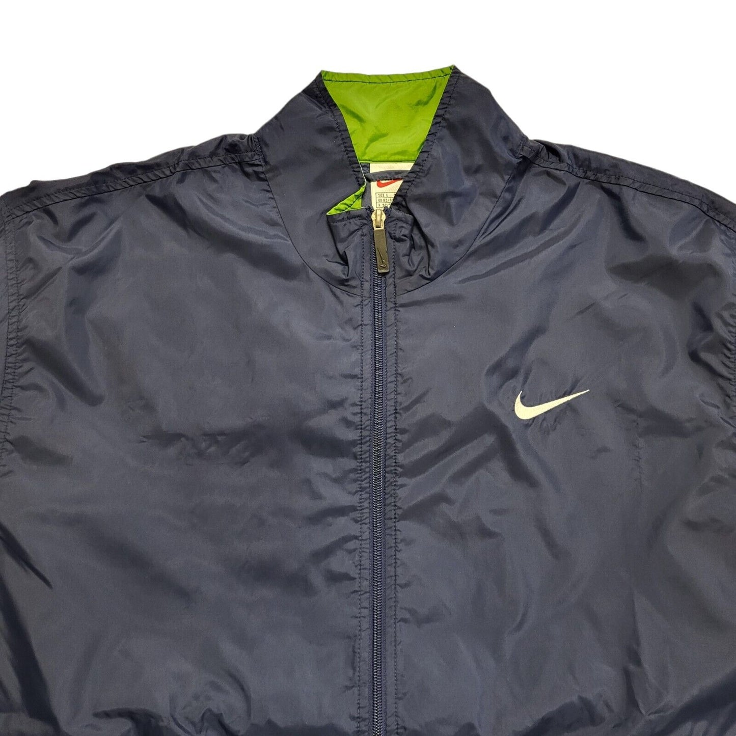 Nike 90s Vintage Navy Blue Green Tracksuit Top / Jacket Uk Men's Size Large
