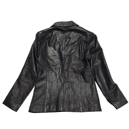 Live Tree Black Vintage 90s Leather Jacket Women's Size UK10