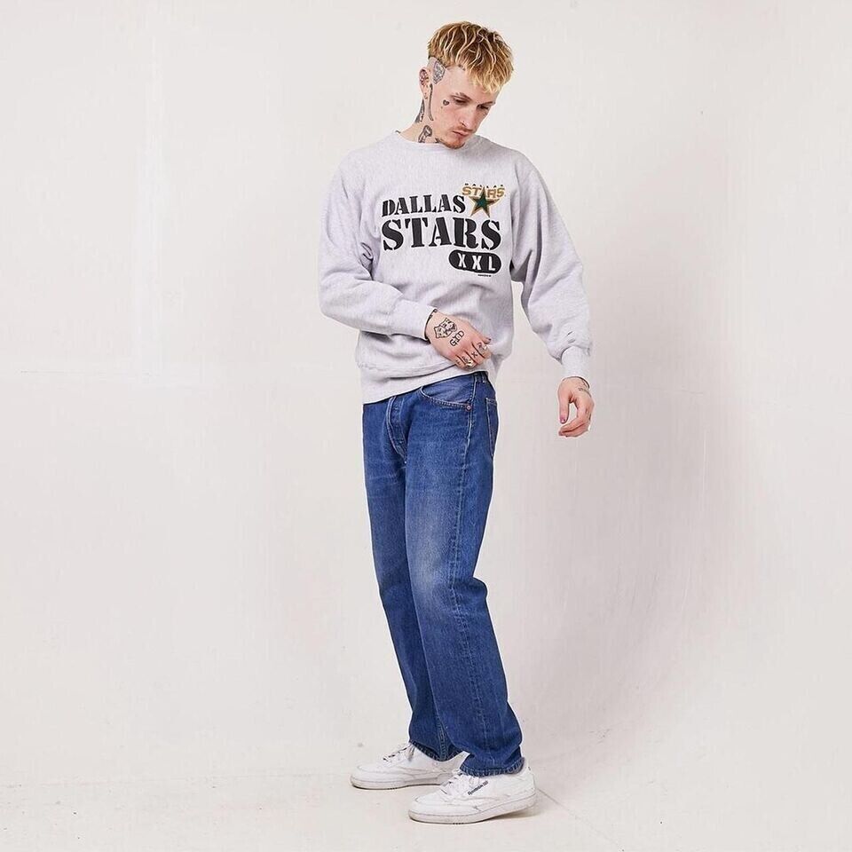 Champion Dallas Stars Reverse Weave Grey Vintage 90s Sweatshirt Uk Men's L