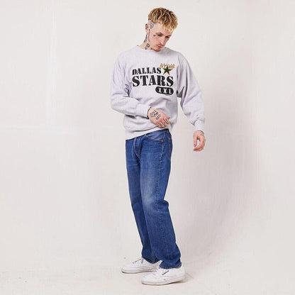 Champion Dallas Stars Reverse Weave Grey Vintage 90s Sweatshirt Uk Men's L