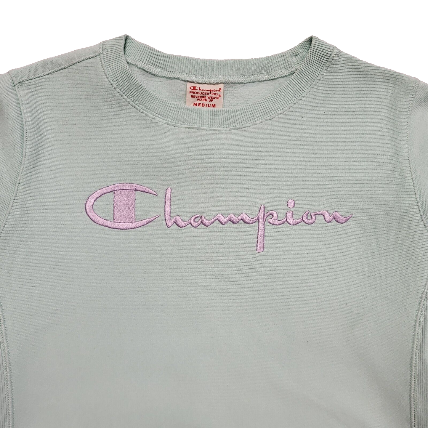 Champion Reverse Weave Vintage Y2K Turquoise Sweatshirt Women's UK Size M