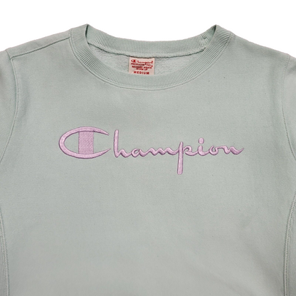 Champion Reverse Weave Vintage Y2K Turquoise Sweatshirt Women's UK Size M