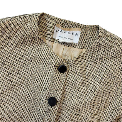 Jaeger 80s Vintage Beige Button Up Blazer Jacket Women's Size 16