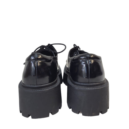 Truffle Black Lace-up Faux Leather Dress Shoes Uk Women's Size 5