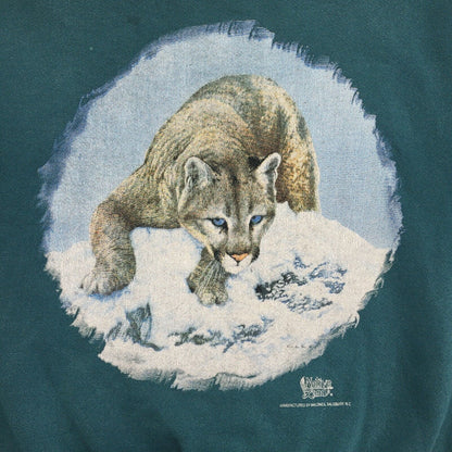 Native Land 90s Green Single Stitch Puma Sweatshirt Uk Women's Size Large
