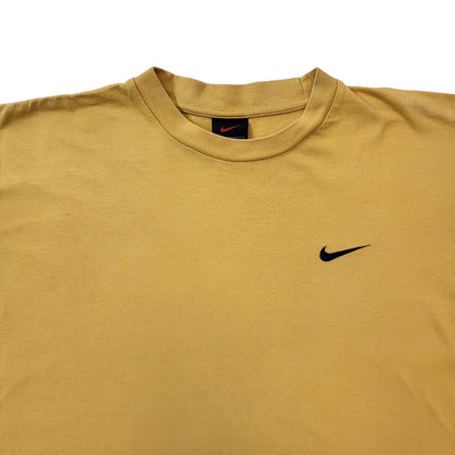 Nike Yellow Crew Neck T-Shirt 90s Vintage Boys Size XL