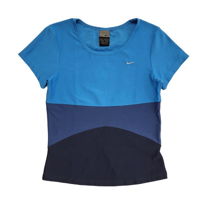 Nike Vintage Y2K Blue Short Sleeve Sports T-Shirt Womens UK L