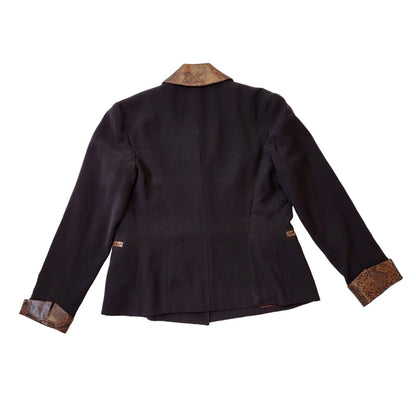 Carla Field 80s Vintage Brown Button Up Jacket Women's Size 16