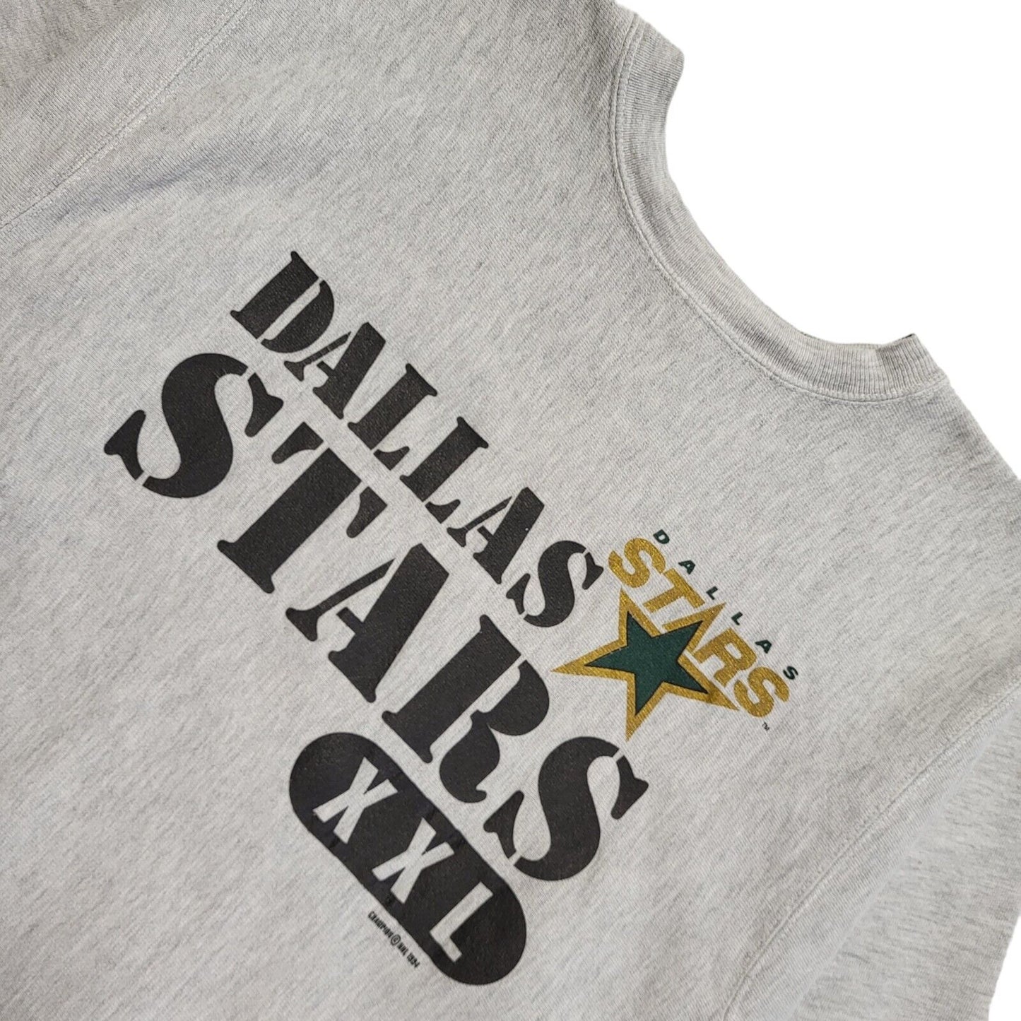 Champion Dallas Stars Reverse Weave Grey Vintage 90s Sweatshirt Uk Men's L