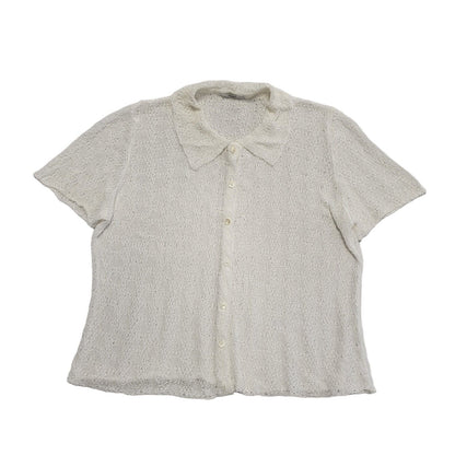 M&S Vintage 90's White Button Collared Cardigan Womens UK 18