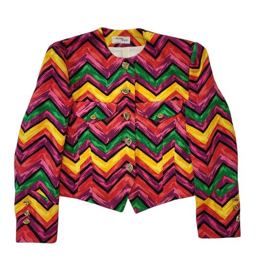 Antonio Gracia 80s Vintage Geometric Button Up Women's Jacket Size 12