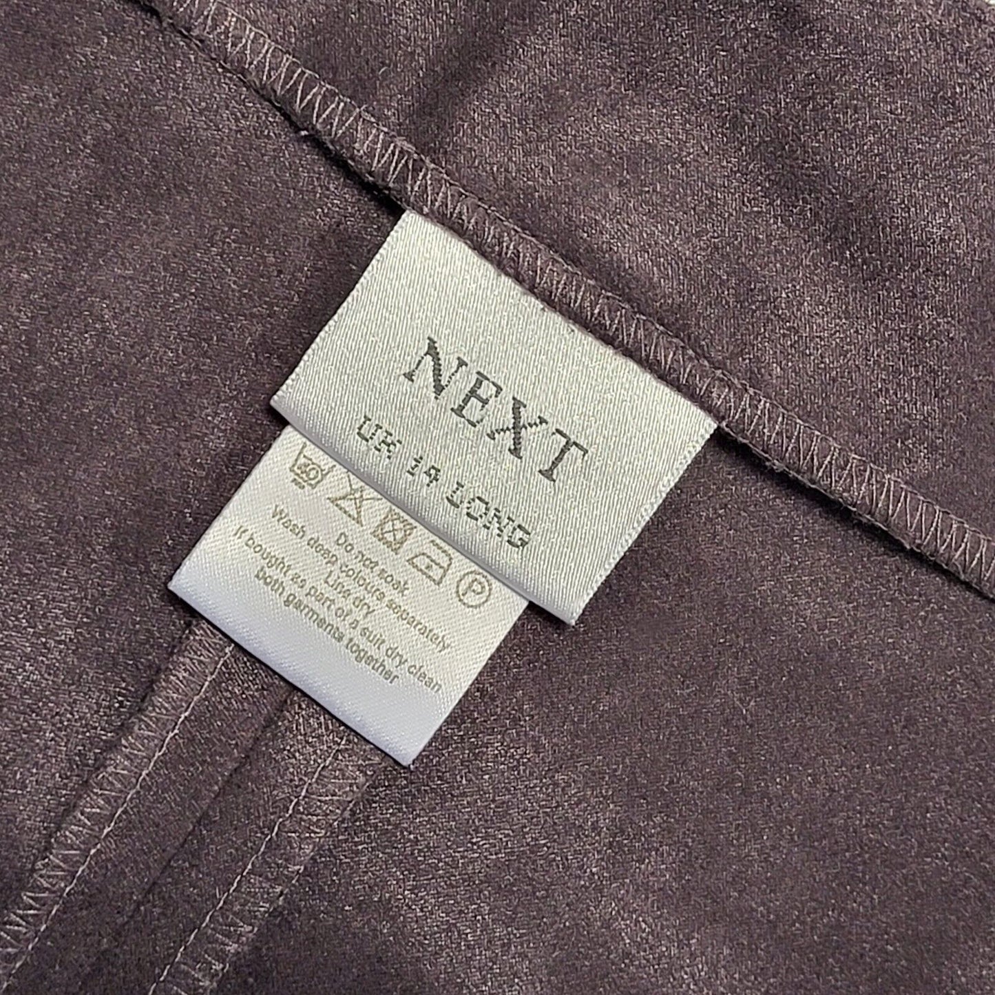 Next 90s Purple Bootcut Mid-Waisted Zip Up Trousers UK Women's 14 W34 L32