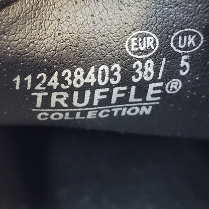 Truffle Black Lace-up Faux Leather Dress Shoes Uk Women's Size 5