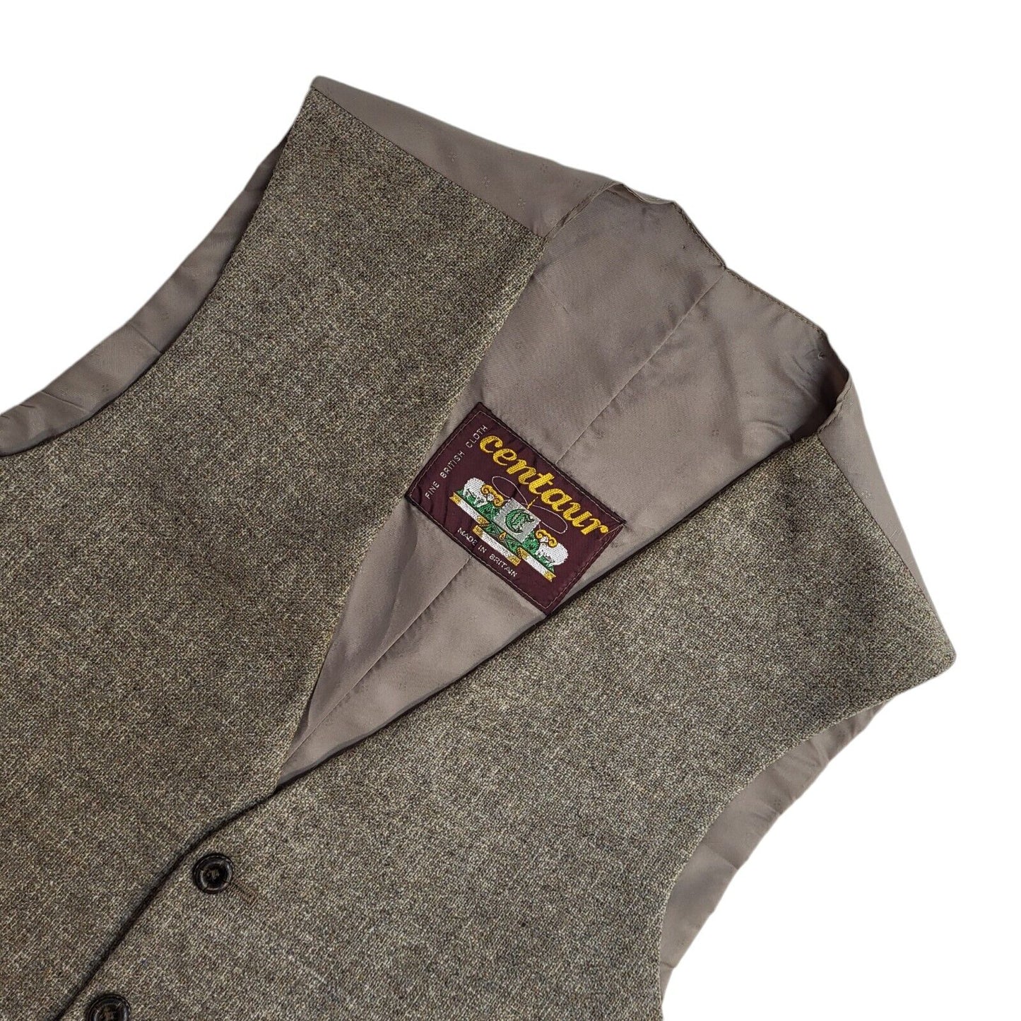 Centaur Vintage 80's Beige Button Up Waistcoat Women's UK Size M