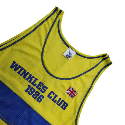 Winkles Club 1986 Vintage Yellow & Blue Vest Top Boy's Size M
