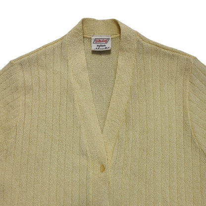 St Michael Vintage 70's Yellow Button Front Cardigan Womens UK Size 14